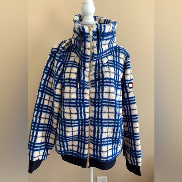 Women’s Plaid Bomber Fleece Jacket - Picture 2 of 13